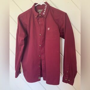 Ariat Maroon Long Sleeve Shirt L 14/16